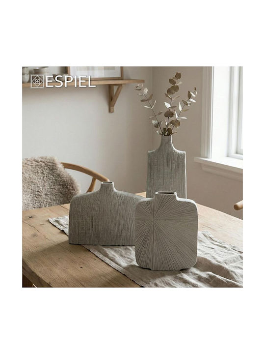 Espiel Decorative Gray Stone Vase 24x4.5xH30.5cm