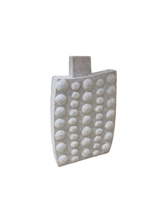 Espiel Decorative White Polyresin Vase 27x8xH45cm