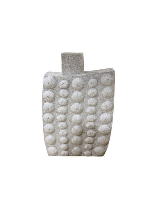 Espiel Decorative White Polyresin Vase 27x8xH45cm