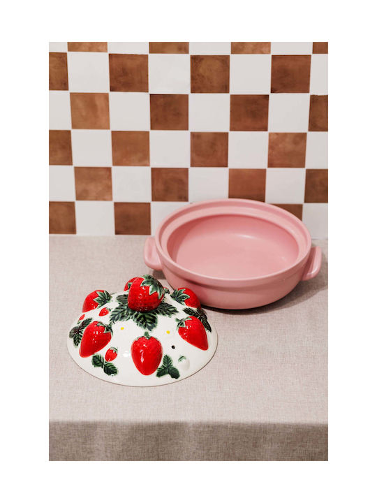 Koart Decorative Ceramic Vase Leda Multicolour 8x3xH25cm Ceramic Vessel Lid