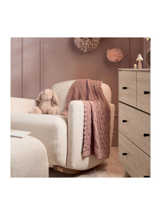 Mamas & Papas Nursery Swaddling Blanket Wildflower Knitted Pink 70x90cm