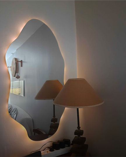 SteweHome SteweHome Wandspiegel mit Glasrahmen & LED Beleuchtung 90x50cm