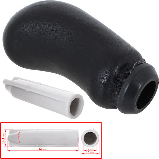 Renault Fluence Gear Shift Knob 5 Speeds Black Leather + Chrome + Adapter Shift Lever Knob Adapter 2 Pcs Set