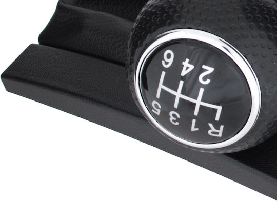 Seat Ibiza Iii 02-09 Black Gear Shift Knob + Gaiter Frame 6 Speeds
