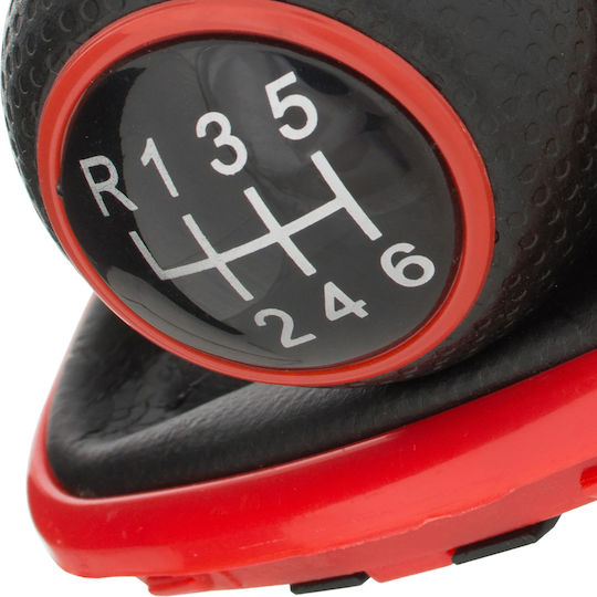 Vw Golf Iv 97-06 Gear Knob + Boot Red Frame 6 Speed 23 Mm