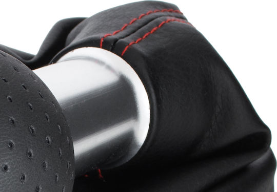 Audi A3 I 8l 96-03 Black Gear Shift Knob + Black Gaiters Red Thread Chrome Ring 5 Speed Reverse At Bottom