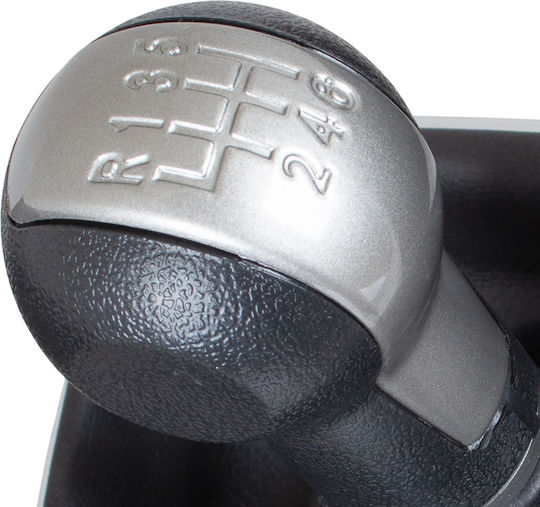 Seat Leon Ii 2005 Black-beige Gear Shift Knob + Gaiter Chrome Frame 6 Speeds