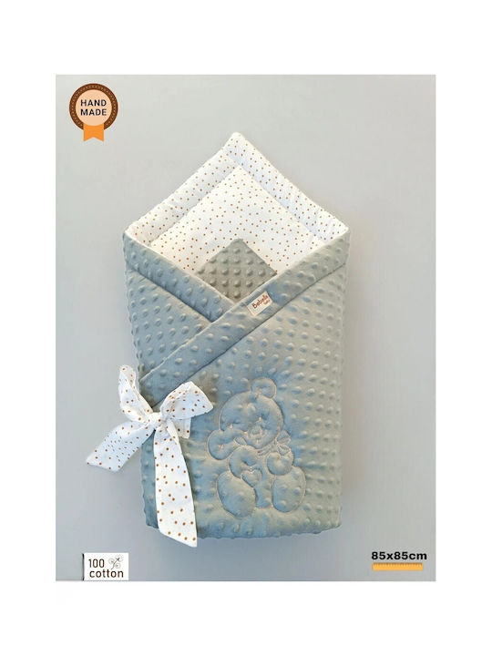 SteweHome Cotton White Nursery Swaddling Blanket with Animal 100x85cm