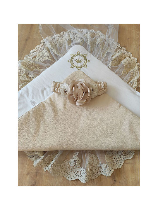 SteweHome Nursery Swaddling Cotton Brown Blanket 100x100cm