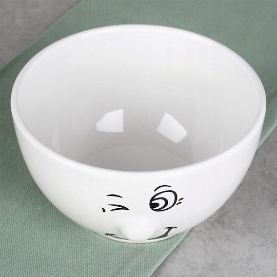 Siaki Collection Round White Ceramic Serving Bowls Diameter 13.5cm 6 Pieces