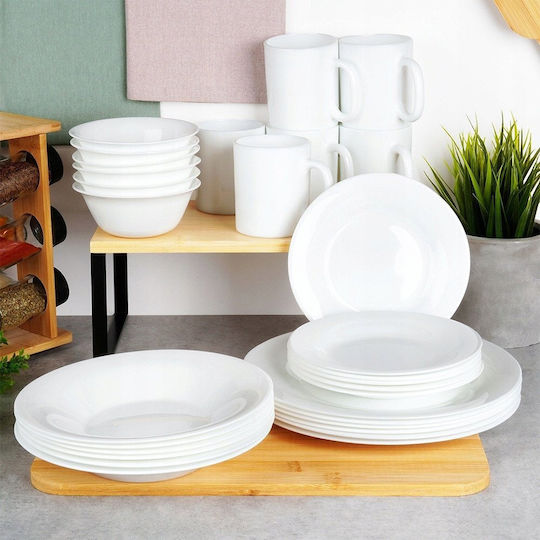 Vilde Round White Glass Serving Bowls Diameter 13cm 6 Pieces