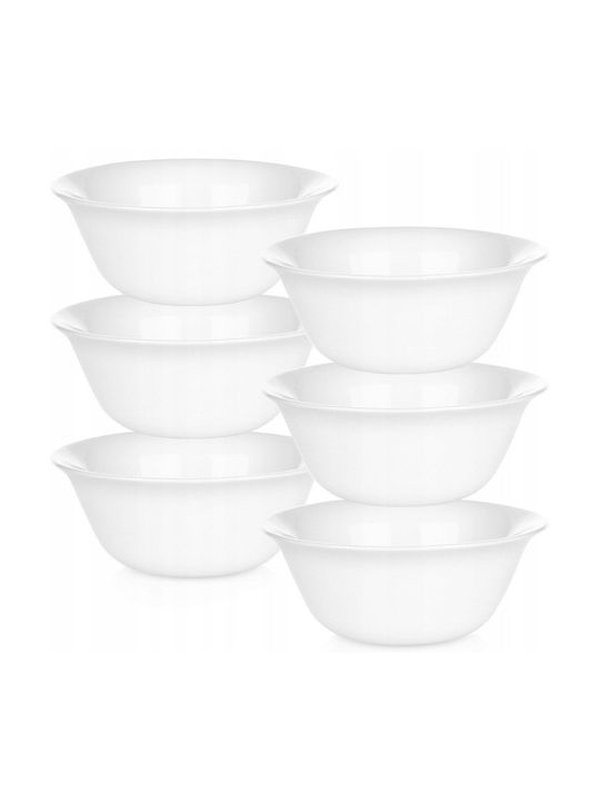 Vilde Vilde Servierschale Rund Glas Weiße mit Durchmesser 13cm 6 Stück