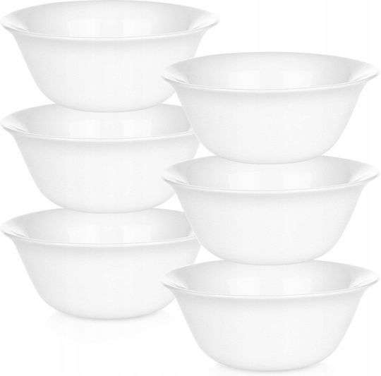 Vilde Round White Glass Serving Bowls Diameter 13cm 6 Pieces