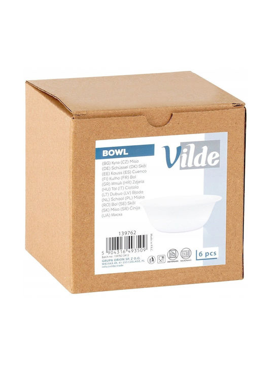 Vilde Vilde Servierschale Rund Glas Weiße mit Durchmesser 13cm 6 Stück