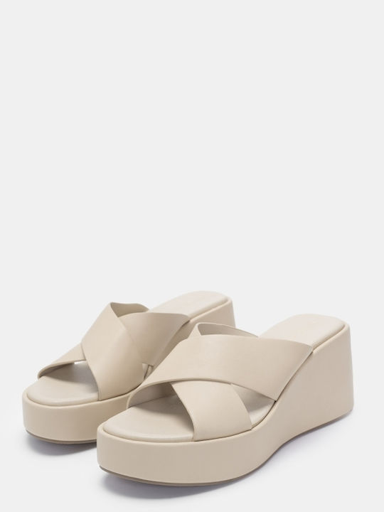 Platforme Dama Tip Slip On Bej