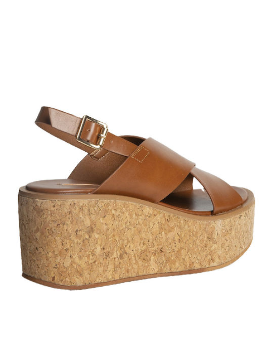 Sommer Damenplattformen Tabac Braun