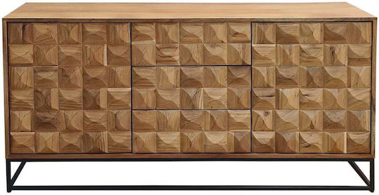 Μπουφές Santory από Μασίφ Ξύλο & Μέταλλο Μαύρο 145x40x75cm