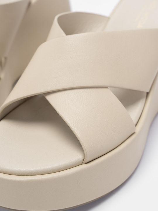Platforme Dama Tip Slip On Bej