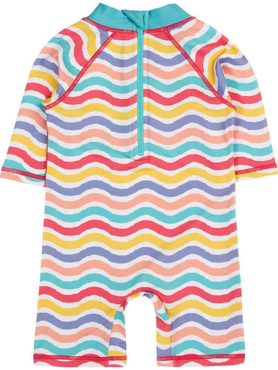 Frugi Παιδικό Μαγιό Ολόσωμο με Μακρύ Μανίκι Rainbow Waves- Ice Cream