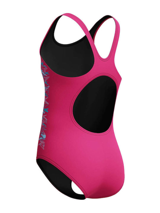 Speedo Placement Muscleback Kids One-Piece Swimwear Pink/Blue