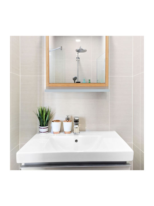 Relaxdays Bathroom Mirror with Shelf 54.5x38cm Gray