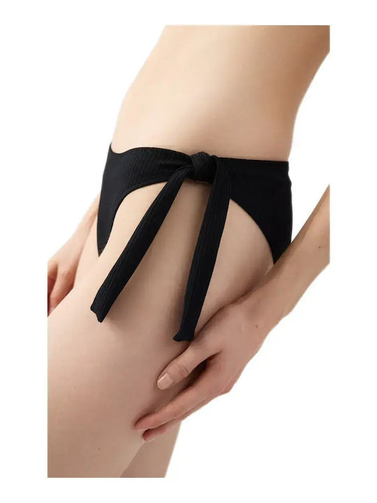 Rio Bikini Slip with Laces Black