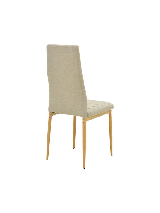 Parker Dining & Kitchen Chair with Fabric Beige Upholstery 39.5x48x95cm