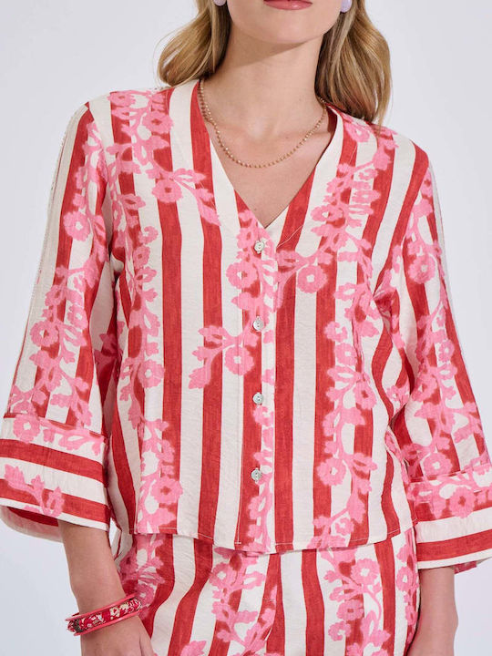 Long Sleeve Women's Shirt Pink 10-342497-0 Pink S