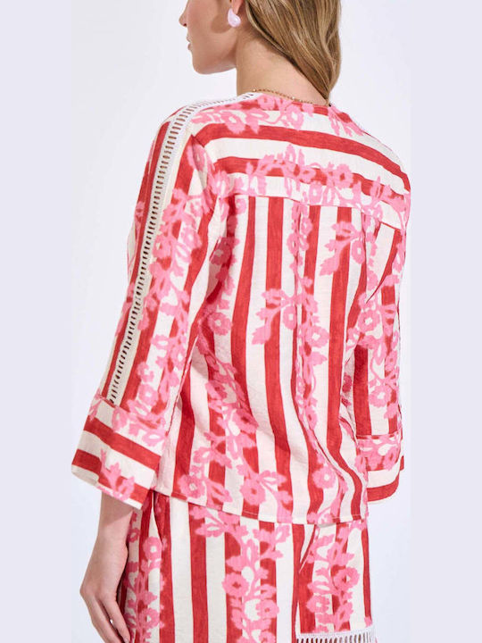 Long Sleeve Women's Shirt Pink 10-342497-0 Pink S