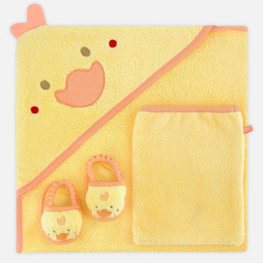 SteweHome Baby-Badetuch mit Kapuzen Ecru 100x75cm