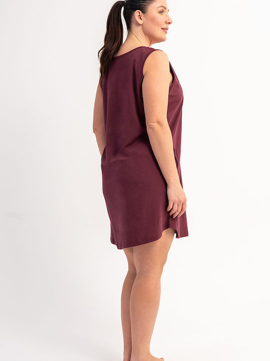 Vienetta Secret Summer Women's Burgundy Nightgown