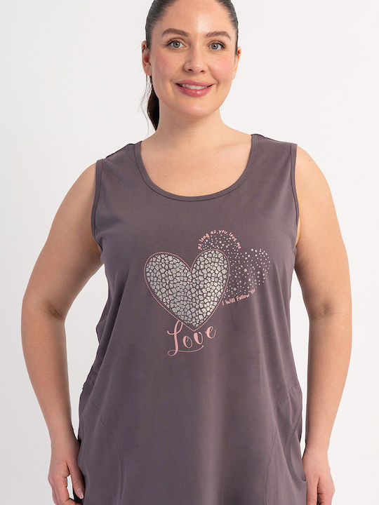Vienetta Secret Summer Women's Nightgown Gray