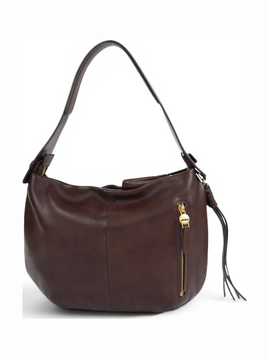 Leather Women's Shoulder Bag Brown