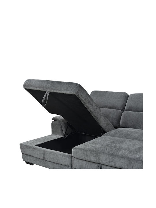 Dreamora Ecksofa Schlafsofa mit Rechteckecke & Stauraum Anthrazit 270x167x82cm