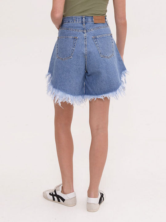 Women's Jean Bermuda Mid Blue