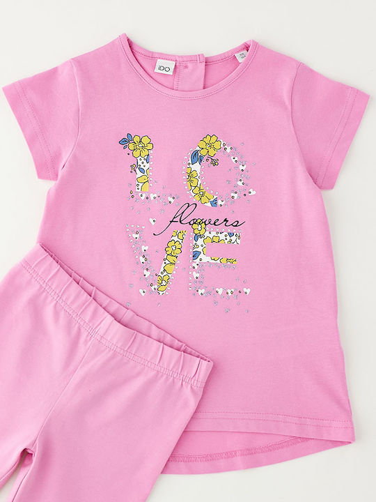 Kids Clothing Set with Leggings Summer 2 Pieces Pink 4.G555 G1-2415