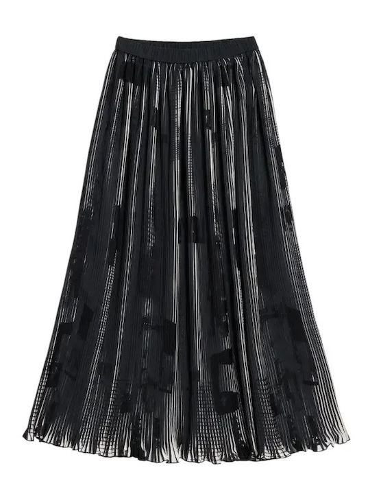 Newspapers Плисе Maxi Пола Black