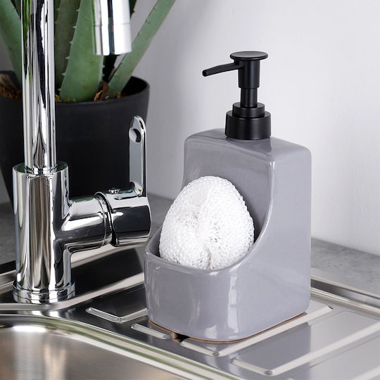 Vilde Vilde Dispenser für die Küche Keramik mit Schwammhalter Grau 400ml Vilde Vilde Dispenser für die Küche Keramik mit Schwammhalter Grau 400ml