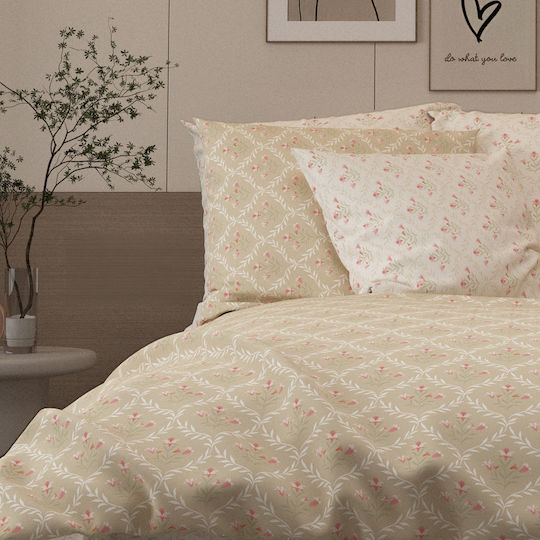Charalambidis Textiles Cearceaf De Pat Single Cu Hugger Din Cauciuc 100x200+30cm Bej
