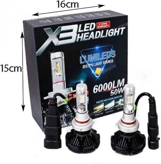 X3 LED Car Lamps H11 6000lm 50W X3 LED Headlight