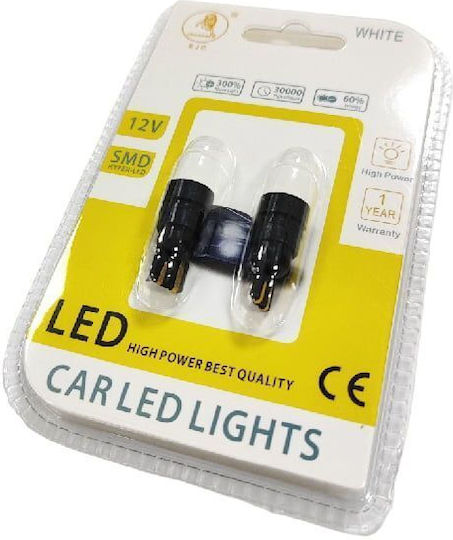 Ejc Λάμπες Αυτοκινήτου T10-4led Smd Led 12v 2τμχ Ψυχρό Φως Led Light