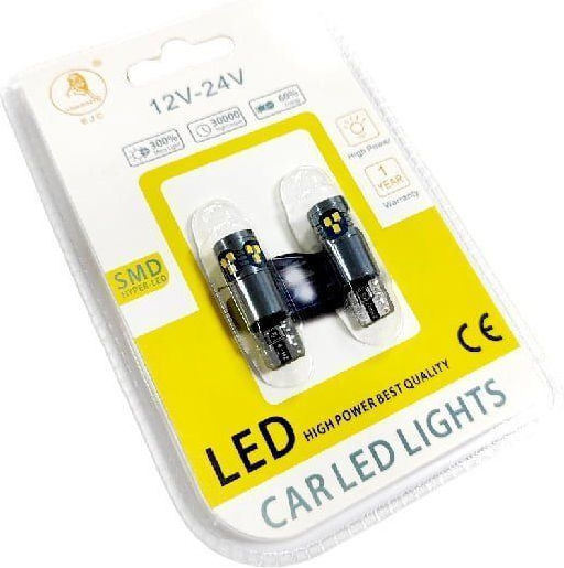Ejc Λάμπες Αυτοκινήτου T10-2016-18smd 12v 2τμχ Ψυχρό Φως Led Light