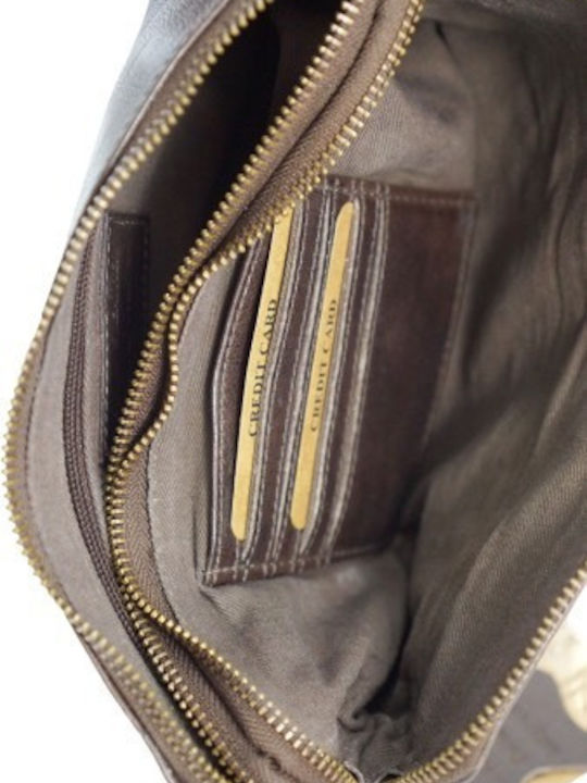 Leather Men's Brown Handbag