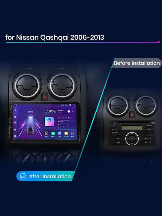 Car Audio System for Nissan Qashqai 2012 Bluetooth USB WiFi GPS Apple CarPlay Android Auto with 9" Touch Screen