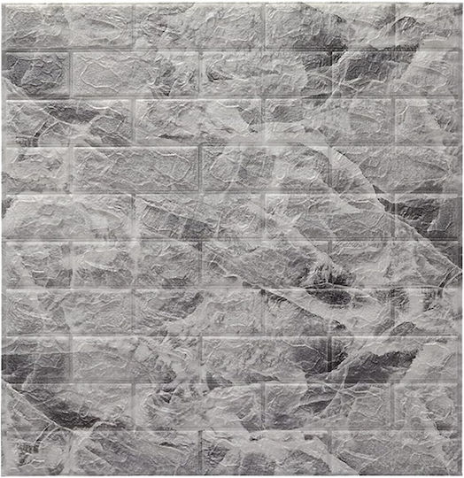 Panouri Decorative 3D Din Spumă Autoadezive Gri 70x77cm 10 Bucăți