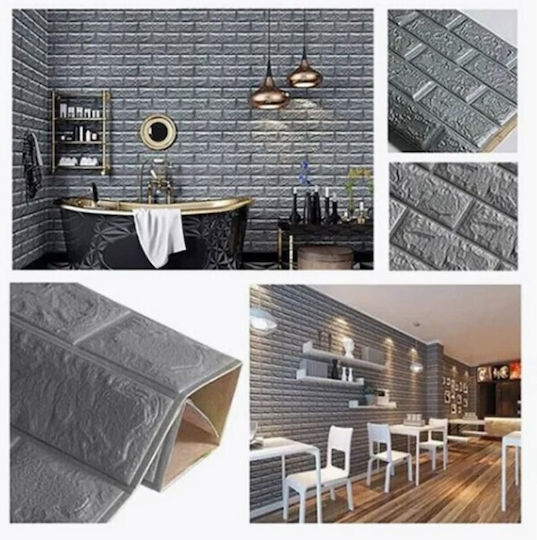 Panouri Decorative 3D Din PVC Autoadezive Gri 70x77cm 10 Bucăți