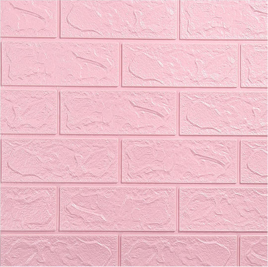 Panouri Decorative 3D Spumă Autoadeziv Roz 35x38cm 10 Bucăți