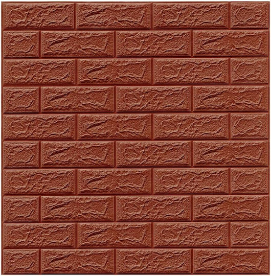 Panouri Decorative 3D Spumă Autoadeziv Maro 70x77cm 10 Bucăți