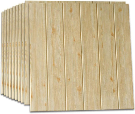 Panouri Decorative 3D Din PVC Autoadezive Ecru 70x70cm 10 Bucăți