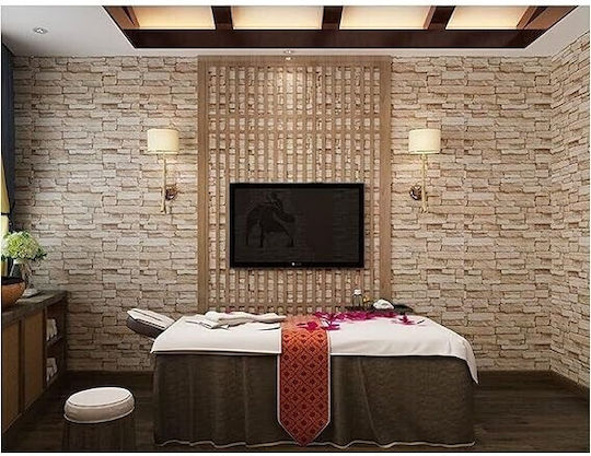 Panouri Decorative 3D Spumă Autoadeziv Maro 35x38cm 10 Bucăți